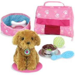 Sophias by Teamson Kids pluche puppy met draagzak en accessoires voor Pop van 18 cm